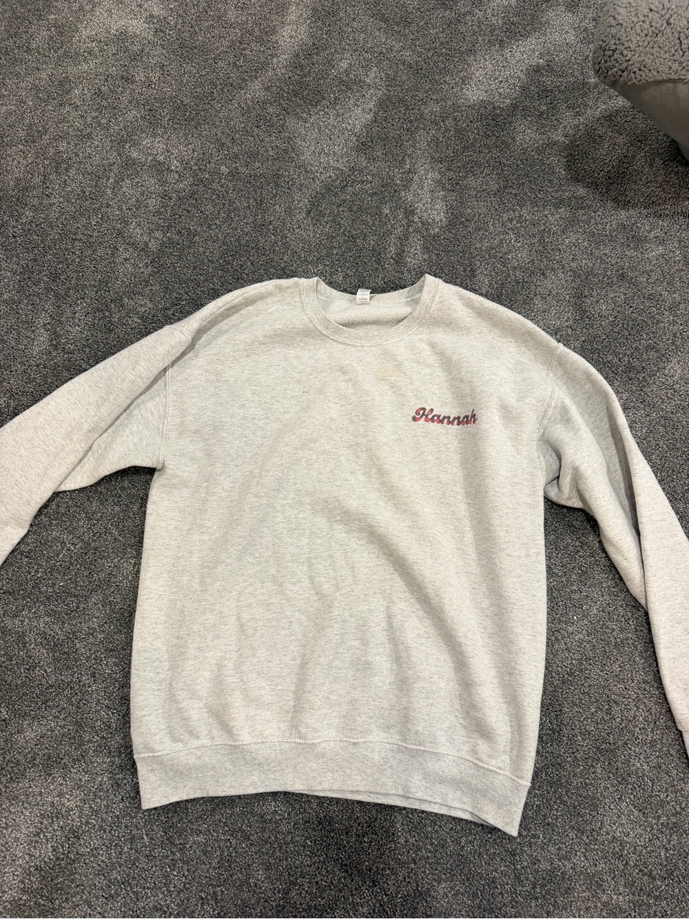 Hannah Gray Crewneck Sweatshirt - Casual  Sweater